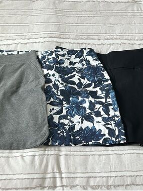 Floral Blue and White A-Line Skorts- Women